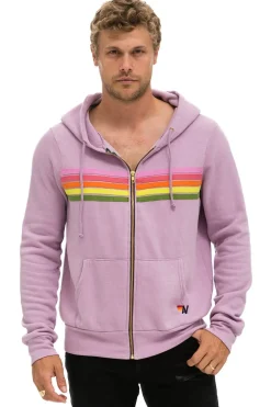 Hoodies | Hoodies | Aviator Nation 5 STRIPE HOODIE - MAUVE // PINK // GREEN MAUVE//PINK//GREEN