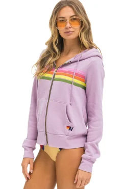 Hoodies | Hoodies | Aviator Nation 5 STRIPE HOODIE - MAUVE // PINK // GREEN MAUVE//PINK//GREEN