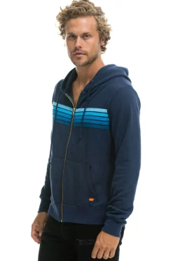 Hoodies | Hoodies | Aviator Nation 5 STRIPE HOODIE - NAVY // BLUE NAVY//BLUE