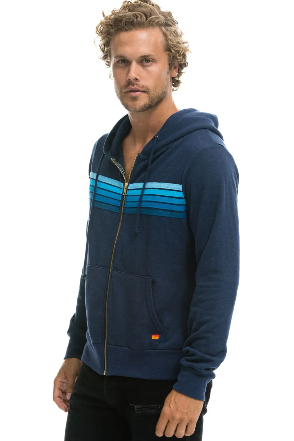 Hoodies | Hoodies | Aviator Nation 5 STRIPE HOODIE - NAVY // BLUE NAVY//BLUE
