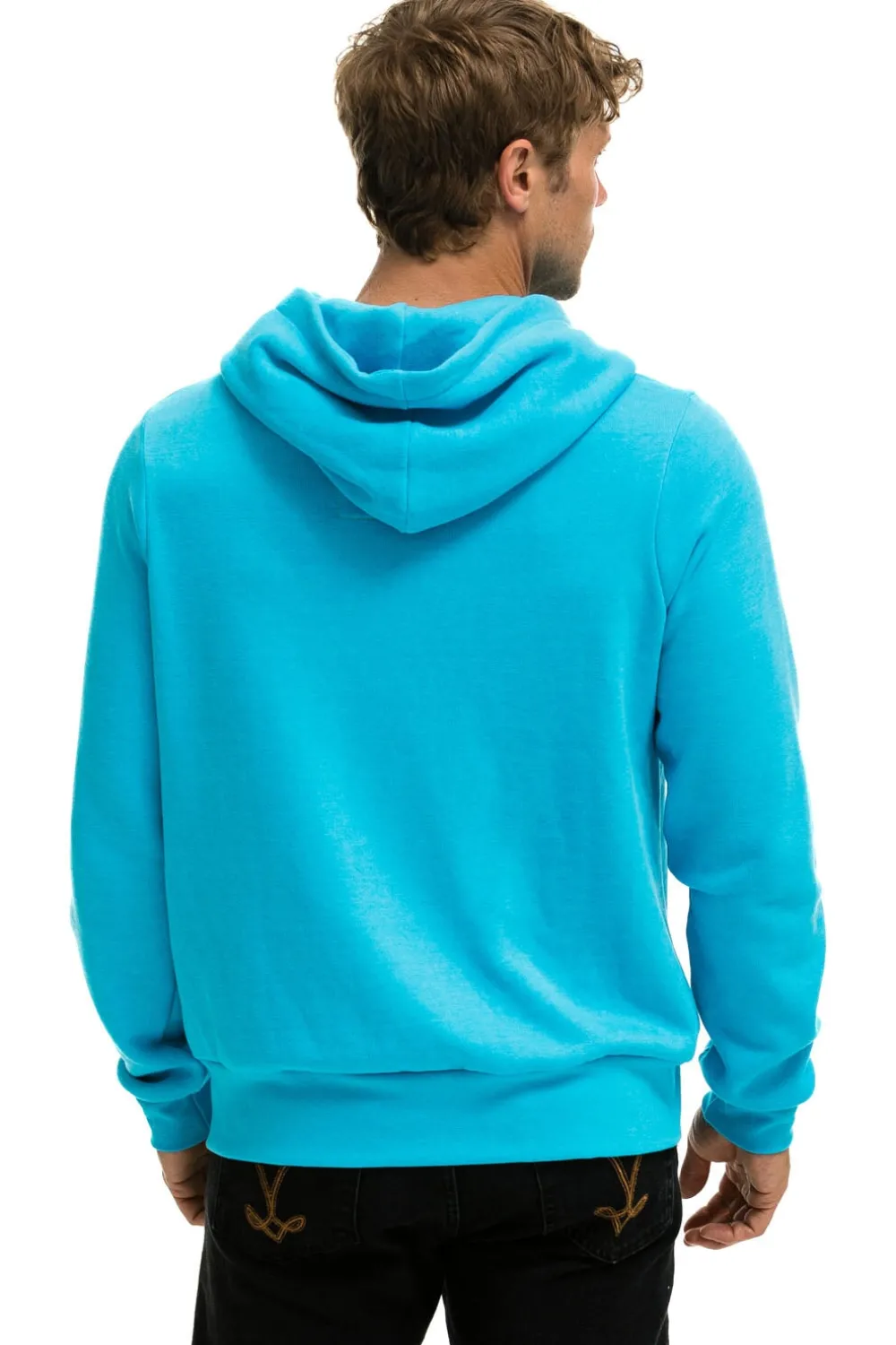 Hoodies | Hoodies | Aviator Nation 5 STRIPE HOODIE - NEON BLUE // NEON RAINBOW NEONBLUE//NEONRAINBOW