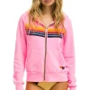 Hoodies | Hoodies | Aviator Nation 5 STRIPE HOODIE - NEON PINK NEONPINK