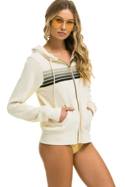 Hoodies | Hoodies | Aviator Nation 5 STRIPE HOODIE - VINTAGE WHITE // GREY VINTAGEWHITE//GREY