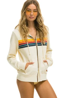 Hoodies | Hoodies | Aviator Nation 5 STRIPE HOODIE - VINTAGE WHITE VINTAGEWHITE