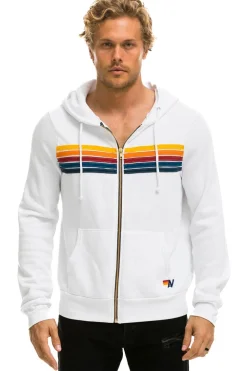 Hoodies | Hoodies | Aviator Nation 5 STRIPE HOODIE - WHITE