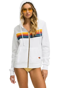 Hoodies | Hoodies | Aviator Nation 5 STRIPE HOODIE - WHITE