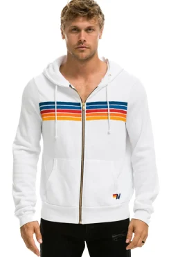 Hoodies | Hoodies | Aviator Nation 5 STRIPE HOODIE - WHITE 2 WHITE2