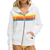 Hoodies | Hoodies | Aviator Nation 5 STRIPE HOODIE - WHITE // NEON RAINBOW WHITE//NEONRAINBOW