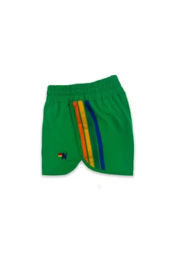 Kid's Swim | Kid's Shorts | Aviator Nation 5 STRIPE KIDS FLEX JOGGER SHORT - KELLY GREEN KELLYGREEN