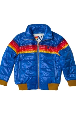 Kid's Outerwear | Aviator Nation 5 STRIPE KIDS TRAVELER JACKET - SNORKEL BLUE SNORKELBLUE