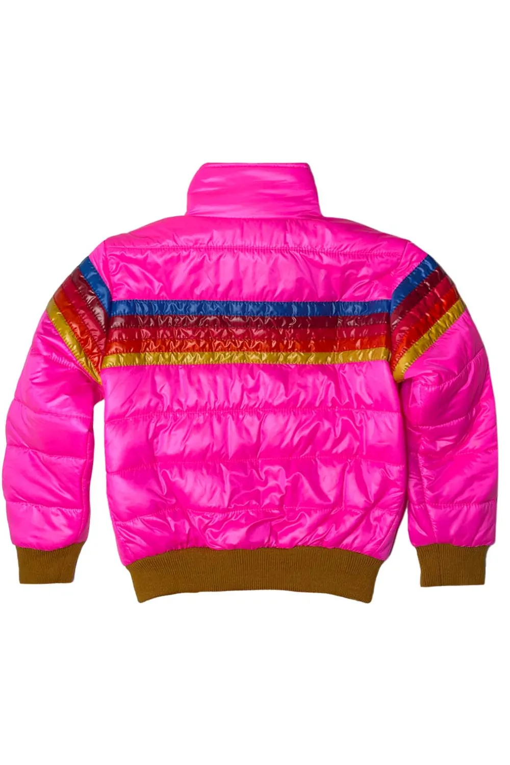 Kid's Outerwear | Aviator Nation 5 STRIPE KIDS TRAVELER JACKET - NEON PINK GLOSSY NEONPINKGLOSSY
