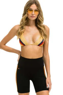 Activewear | Activewear | Aviator Nation 5 STRIPE RAINBOW 6 INCH HI-RISE BIKER SHORT - BLACK
