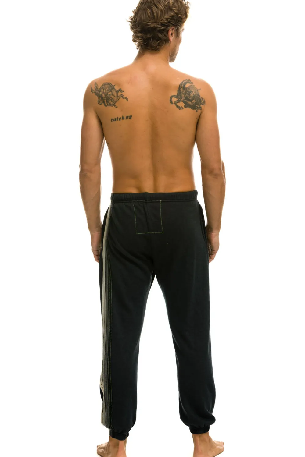 Sweatpants | Aviator Nation 5 STRIPE SWEATPANTS - CHARCOAL // GREY CHARCOAL//GREY