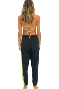 Sweatpants | Aviator Nation 5 STRIPE SWEATPANTS - CHARCOAL // PINK // GREEN CHARCOAL//PINK//GREEN