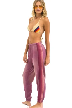 Sweatpants | Aviator Nation 5 STRIPE SWEATPANTS - FADED BERRY FADEDBERRY