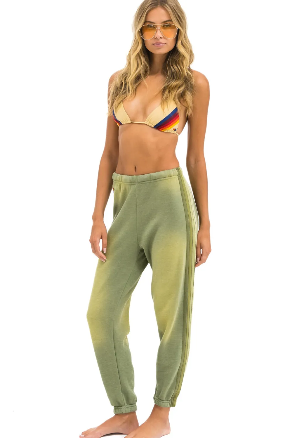 Sweatpants | Aviator Nation 5 STRIPE SWEATPANTS - FADED ARMY FADEDARMY