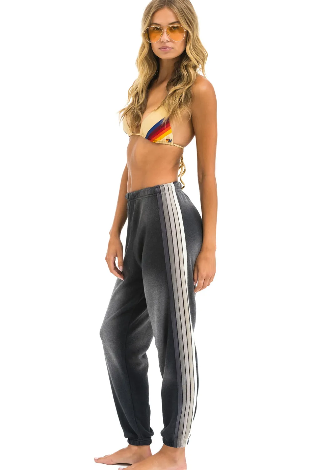Sweatpants | Aviator Nation 5 STRIPE SWEATPANTS - FADED SMOKE FADEDSMOKE