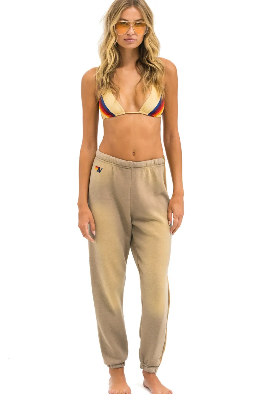 Sweatpants | Aviator Nation 5 STRIPE SWEATPANTS - FADED TAN FADEDTAN