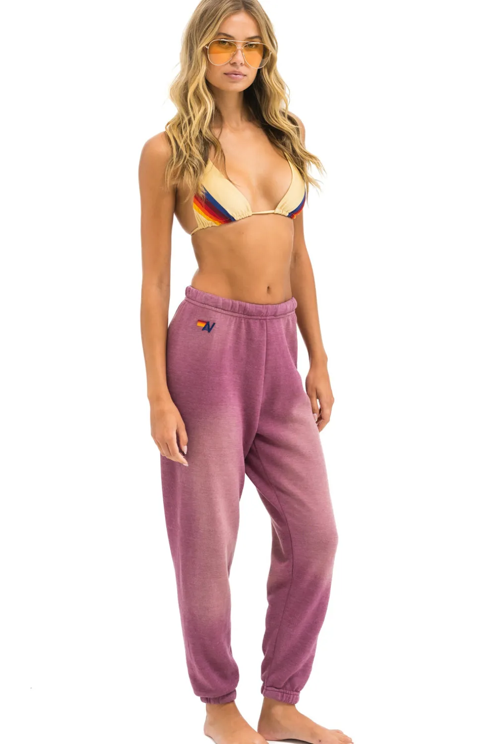 Sweatpants | Aviator Nation 5 STRIPE SWEATPANTS - FADED BERRY FADEDBERRY