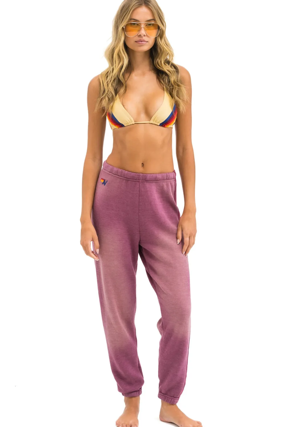 Sweatpants | Aviator Nation 5 STRIPE SWEATPANTS - FADED BERRY FADEDBERRY