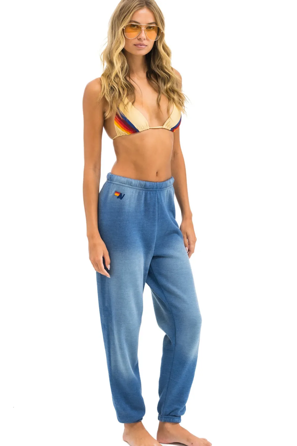 Sweatpants | Aviator Nation 5 STRIPE SWEATPANTS - FADED WATER FADEDWATER