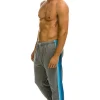 Sweatpants | Aviator Nation 5 STRIPE SWEATPANTS - HEATHER GREY // BLUE HEATHERGREY//BLUE