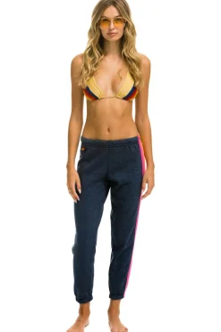 Sweatpants | Aviator Nation 5 STRIPE SWEATPANTS - HEATHER NAVY // NEON RAINBOW HEATHERNAVY//NEONRAINBOW