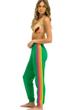 Sweatpants | Aviator Nation 5 STRIPE SWEATPANTS - KELLY GREEN // NEON PINK YELLOW KELLYGREEN//NEONPINKYELLOW