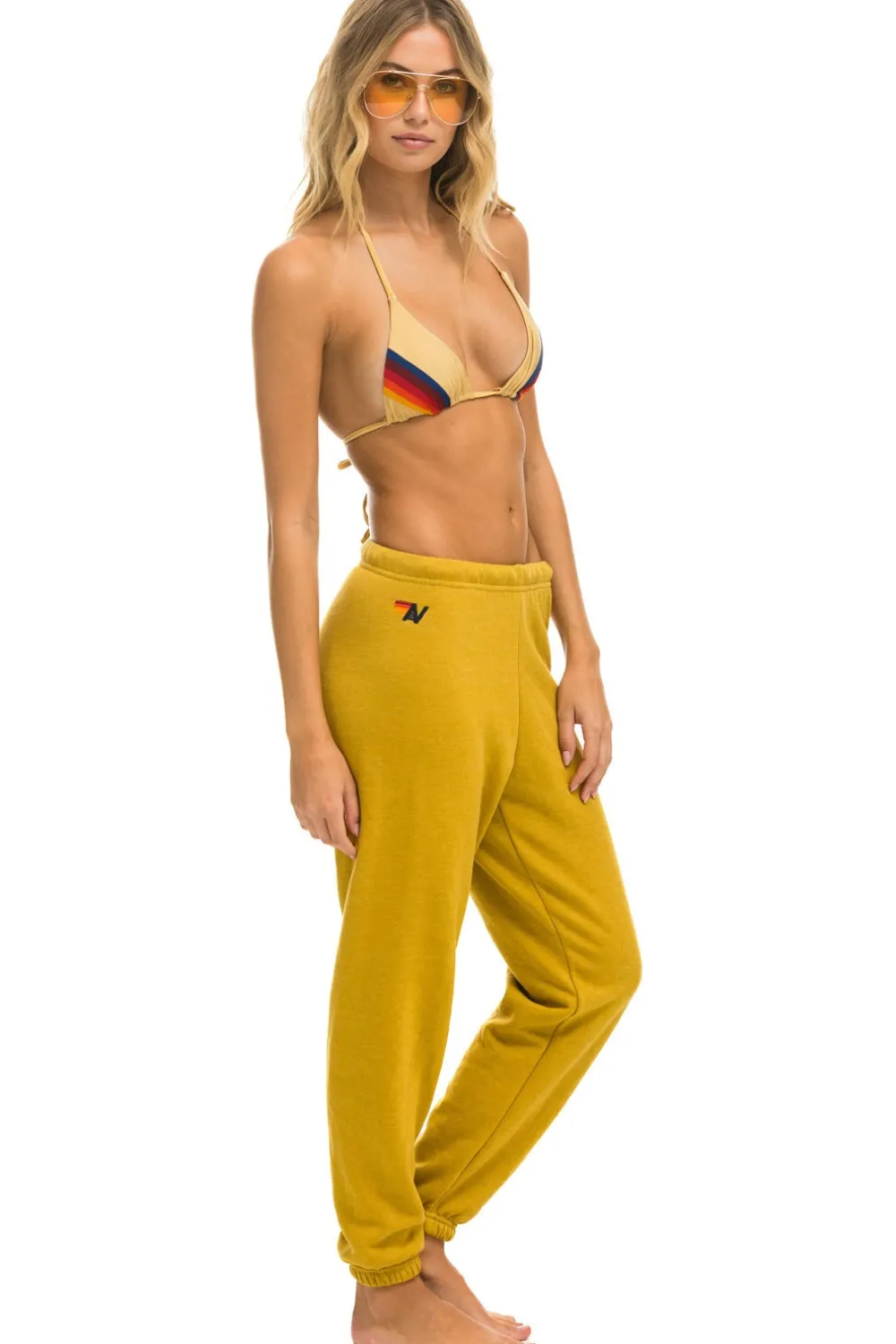 Sweatpants | Aviator Nation 5 STRIPE SWEATPANTS - KHAKI // TAN KHAKI//TAN