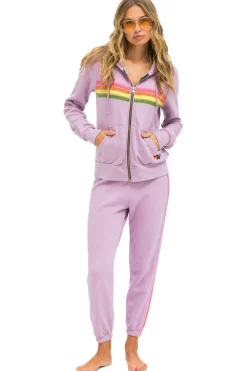 Sweatpants | Aviator Nation 5 STRIPE SWEATPANTS - MAUVE // PINK // GREEN MAUVE//PINK//GREEN