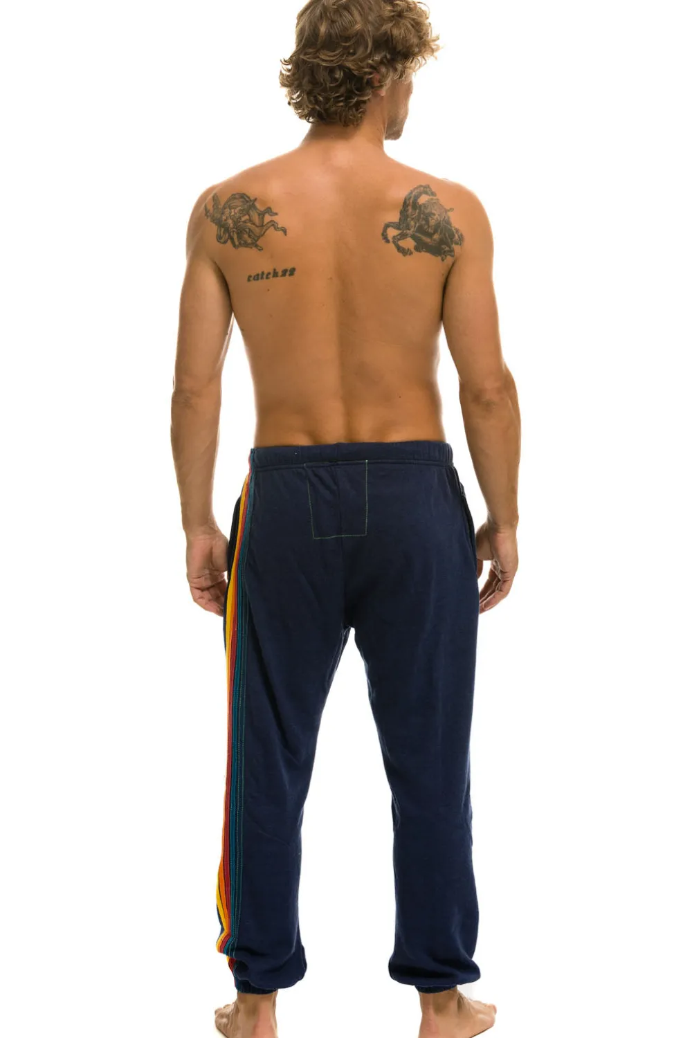 Sweatpants | Aviator Nation 5 STRIPE SWEATPANTS - NAVY
