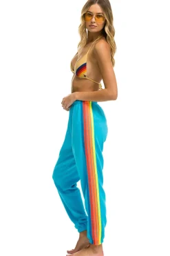 Sweatpants | Aviator Nation 5 STRIPE SWEATPANTS - NEON BLUE // NEON RAINBOW NEONBLUE//NEONRAINBOW