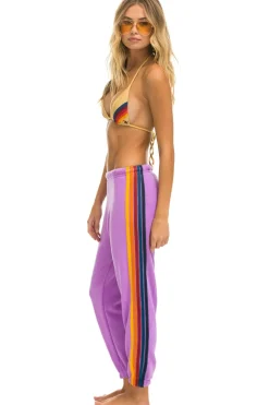 Sweatpants | Aviator Nation 5 STRIPE SWEATPANTS - NEON PURPLE NEONPURPLE
