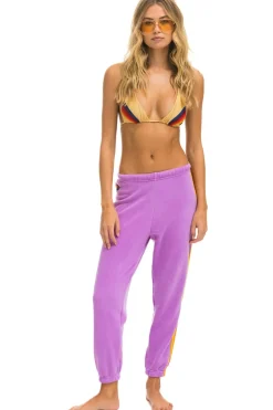 Sweatpants | Aviator Nation 5 STRIPE SWEATPANTS - NEON PURPLE NEONPURPLE