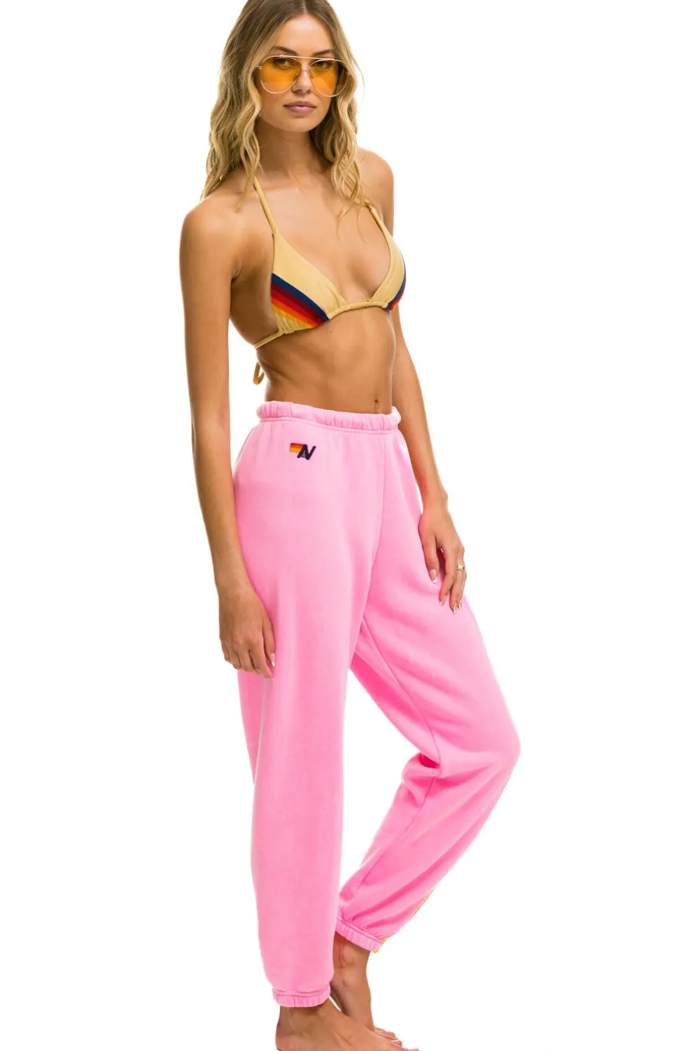 Sweatpants | Aviator Nation 5 STRIPE SWEATPANTS - NEON PINK // YELLOW // PURPLE NEONPINK//YELLOW//PURPLE