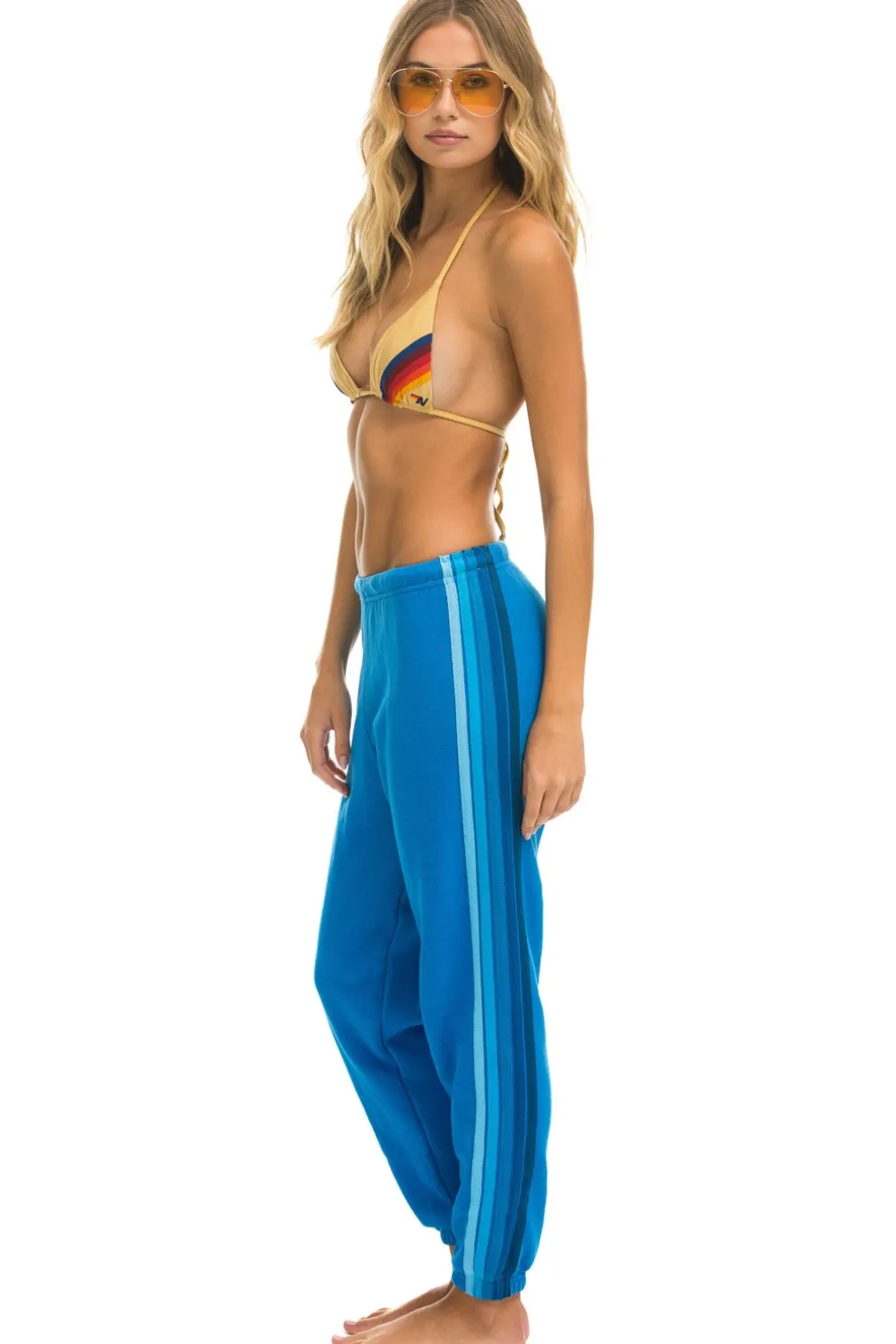 Sweatpants | Aviator Nation 5 STRIPE SWEATPANTS - OCEAN // BLUE OCEAN//BLUE