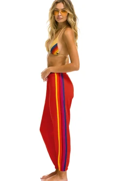 Sweatpants | Aviator Nation 5 STRIPE SWEATPANTS - RED // YELLOW // PURPLE RED//YELLOW//PURPLE