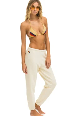 Sweatpants | Aviator Nation 5 STRIPE SWEATPANTS - VINTAGE WHITE // TAN VINTAGEWHITE//TAN