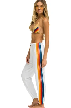 Sweatpants | Aviator Nation 5 STRIPE SWEATPANTS - WHITE 2 WHITE2