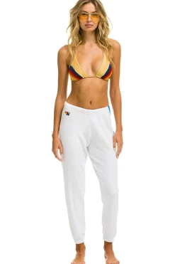 Sweatpants | Aviator Nation 5 STRIPE SWEATPANTS - WHITE // NEON RAINBOW STRIPES WHITE//NEONRAINBOWSTRIPES