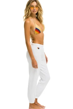 Sweatpants | Aviator Nation 5 STRIPE SWEATPANTS - WHITE // NEON RAINBOW STRIPES WHITE//NEONRAINBOWSTRIPES