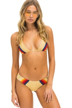 Swim Tops | Aviator Nation 5 STRIPE TRIANGLE BIKINI TOP - GOLD