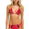 Swim Tops | Aviator Nation 5 STRIPE VELVET TRIANGLE BIKINI TOP - RED