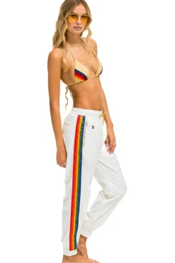 Sweatpants | Aviator Nation 5 STRIPE WIND PANT - VINTAGE WHITE GLOSSY VINTAGEWHITEGLOSSY