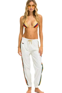 Sweatpants | Aviator Nation 5 STRIPE WIND PANT - VINTAGE WHITE GLOSSY VINTAGEWHITEGLOSSY