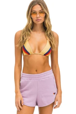 Shorts | Aviator Nation 5 STRIPE WOMENS LOUNGER SHORT - MAUVE // PINK // GREEN MAUVE//PINK//GREEN