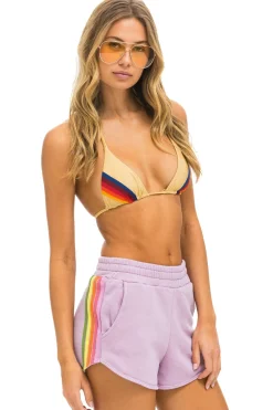 Shorts | Aviator Nation 5 STRIPE WOMENS LOUNGER SHORT - MAUVE // PINK // GREEN MAUVE//PINK//GREEN