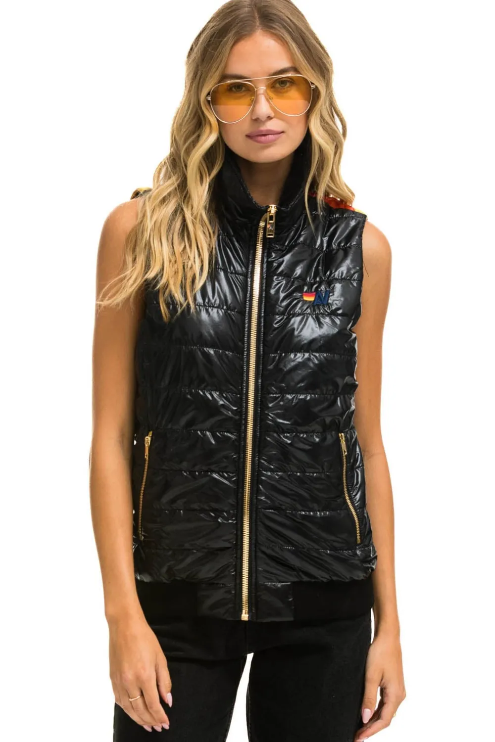 Vests | Aviator Nation SUNBURST VEST - GLOSSY BLACK GLOSSYBLACK
