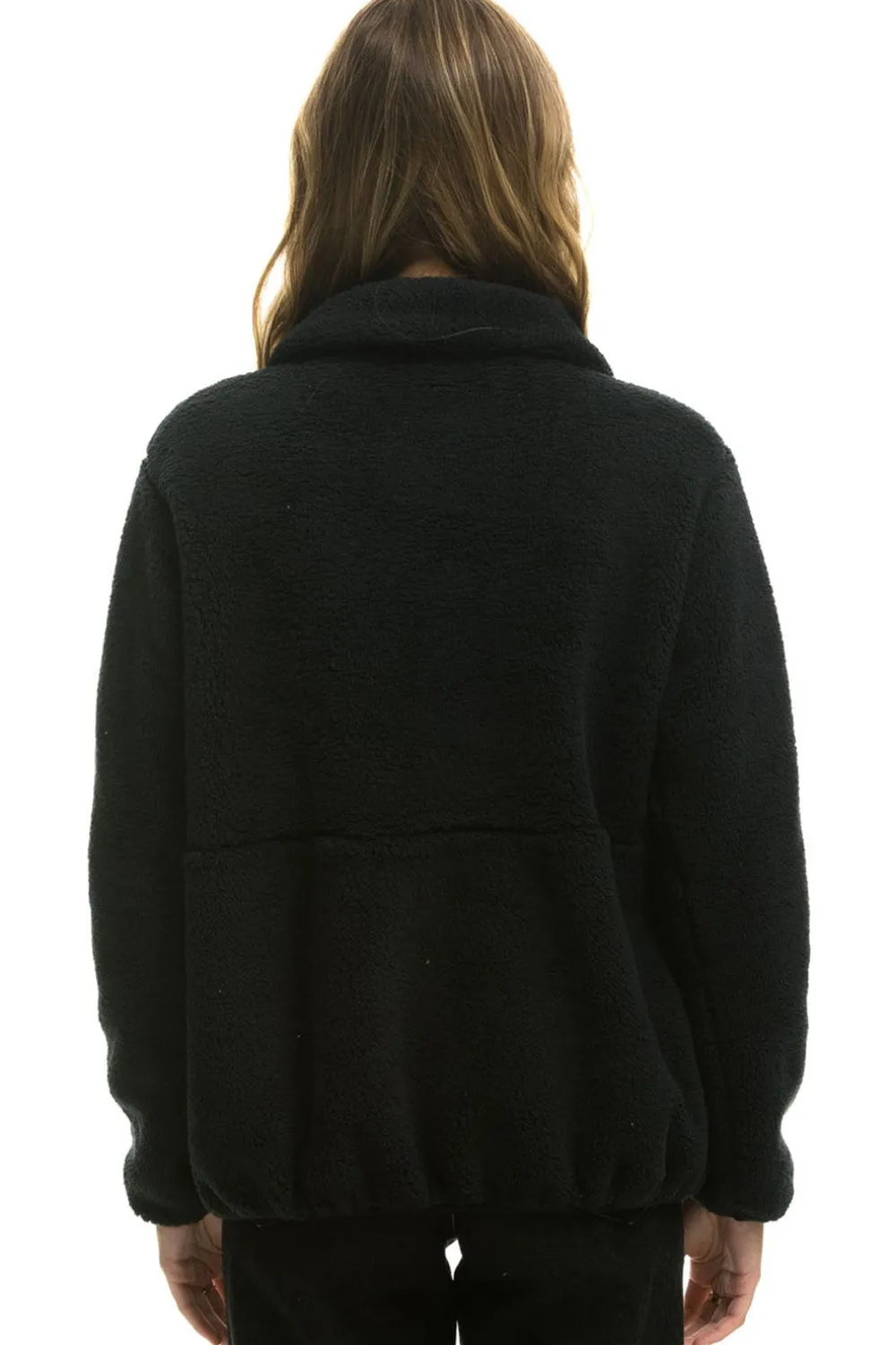 Teddy Jackets | Teddy Jackets | Aviator Nation TEDDY APRES HALF ZIP JACKET - BLACK