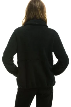 Teddy Jackets | Teddy Jackets | Aviator Nation TEDDY UNISEX HALF ZIP JACKET - BLACK